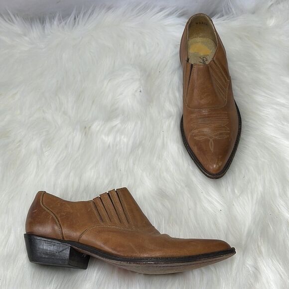 Seychelles Vintage Tan Leather Western Cowboy Style Booties Sz 6 - Picture 1 of 7